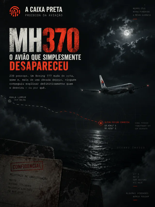Capa do dossiê MH370 — O avião que simplesmente desapareceu