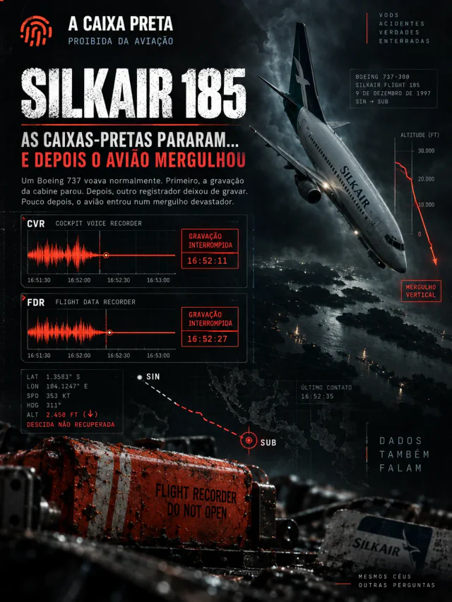 Capa do dossiê SilkAir 185 — As caixas-pretas pararam e depois o avião mergulhou