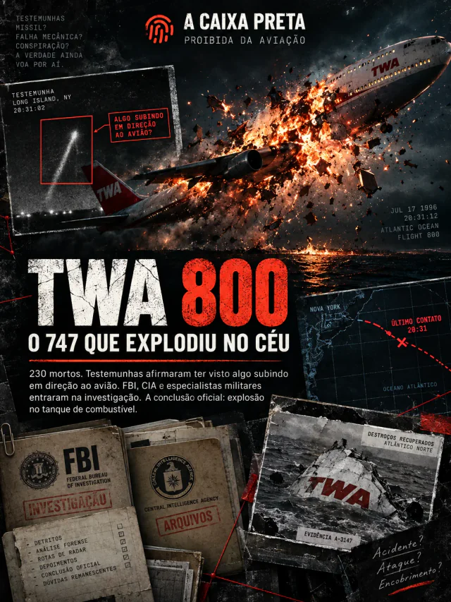 Capa do dossiê TWA 800 — O 747 que explodiu no céu